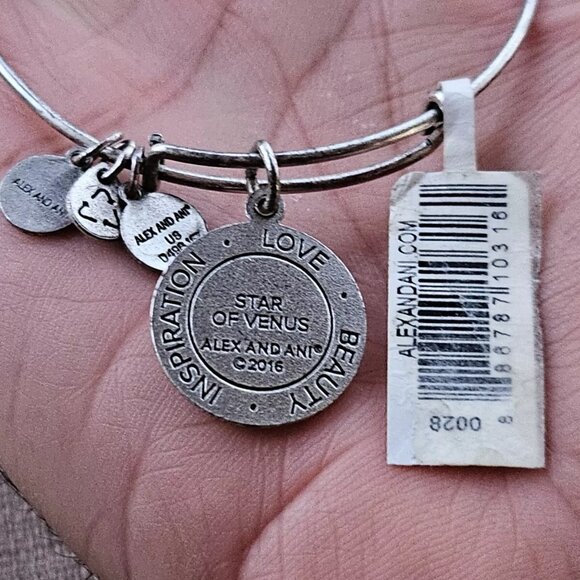 Star of Venus Alex And Ani Bracelet Silver Tone LOVE BEAUTY INSPIRATION Jewelry - Picture 7 of 11